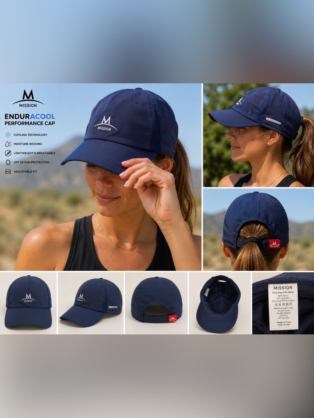 Mission Navy Performance Baseball Cap